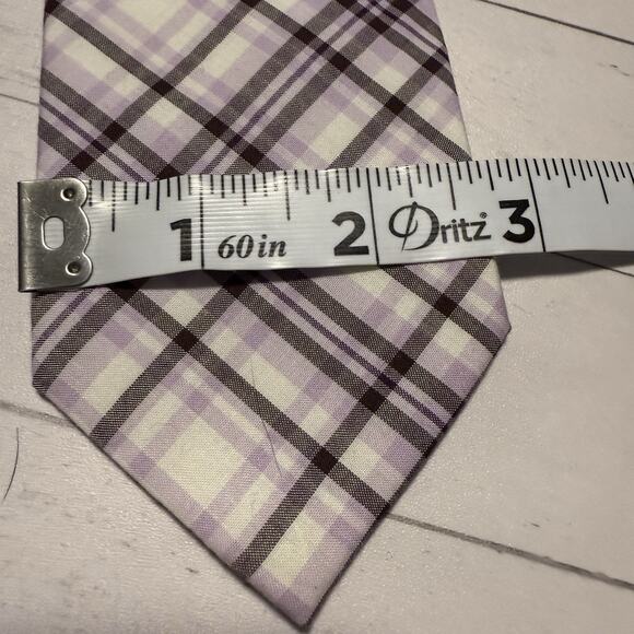 Express Necktie Lavender Purple Plaid Skinny Tie Mens 2.25” Wide MSRP $49.50 - Picture 10 of 10